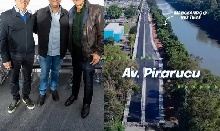 Em inauguração de obra com Governo do Estado em Barueri, prefeito Beto Piteri pede recursos para piscinão do Maria Helena 