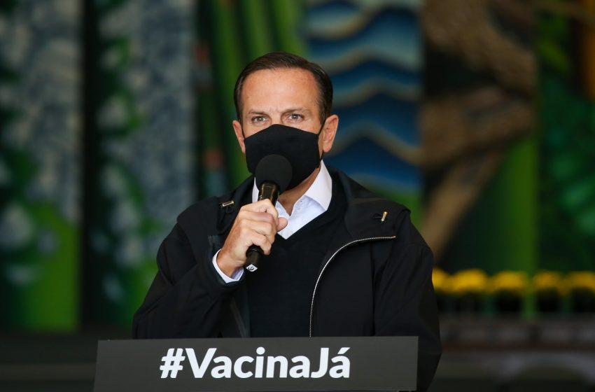Doria promete vacinar todo estado contra Covid até 31 de outubro