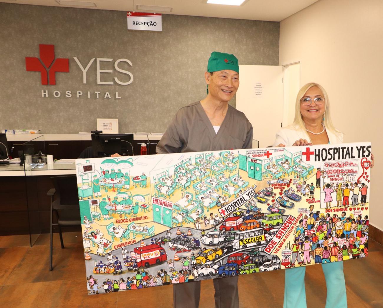 Hospital Yes recebe obra de arte “Doe Sangue”, da artista plástica Marilene Gomes