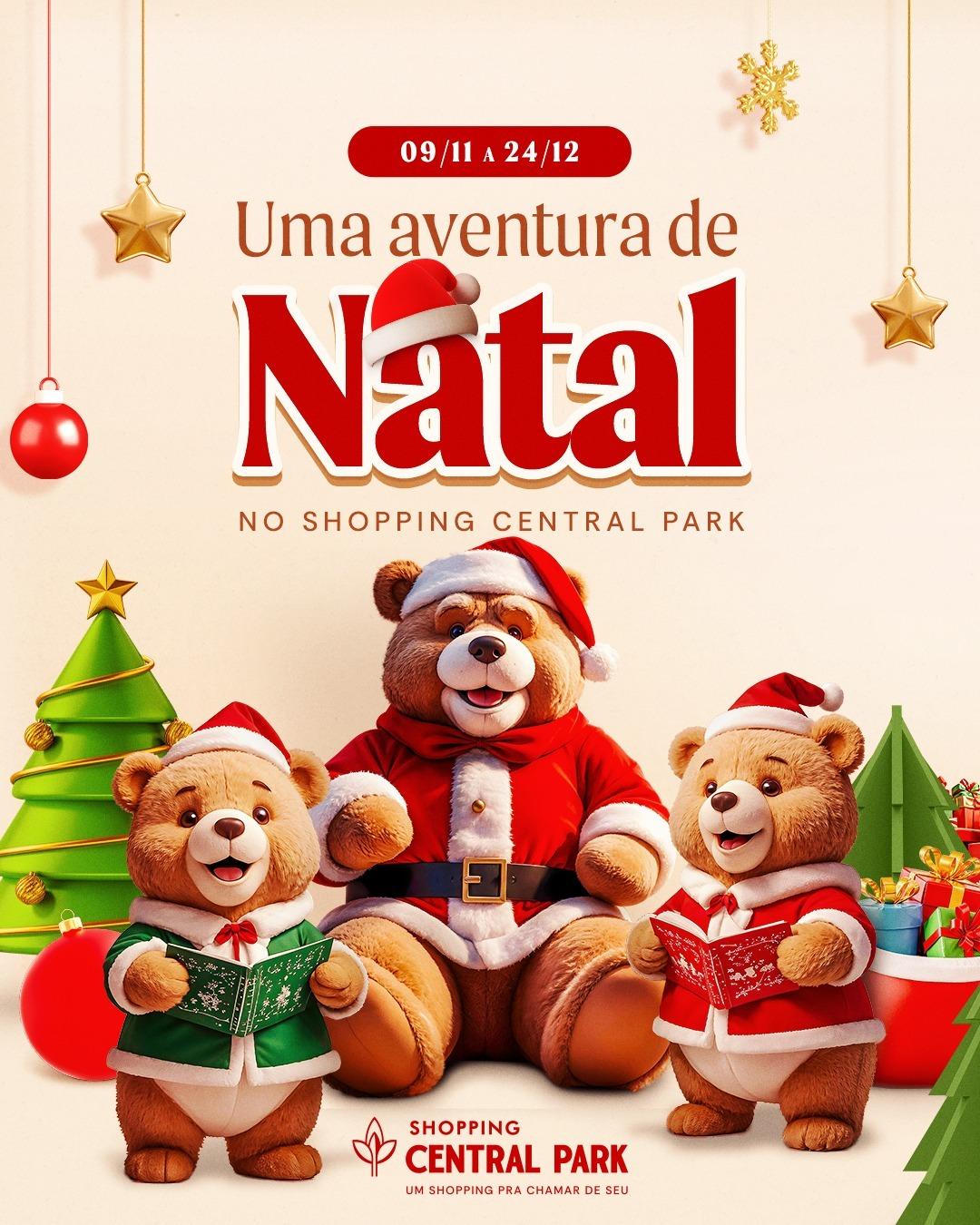 Chegada do Papai Noel no Shopping Central Park terá teatro e parada musical