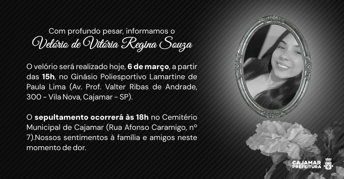 NOTA DE PESAR: Prefeitura de Cajamar decreta luto oficial de 3 dias pela morte de Vitória Regina