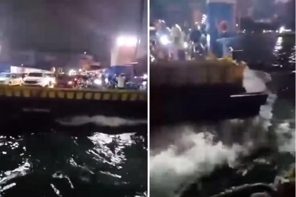 Balsas colidem após problema técnico durante travessia no litoral de SP