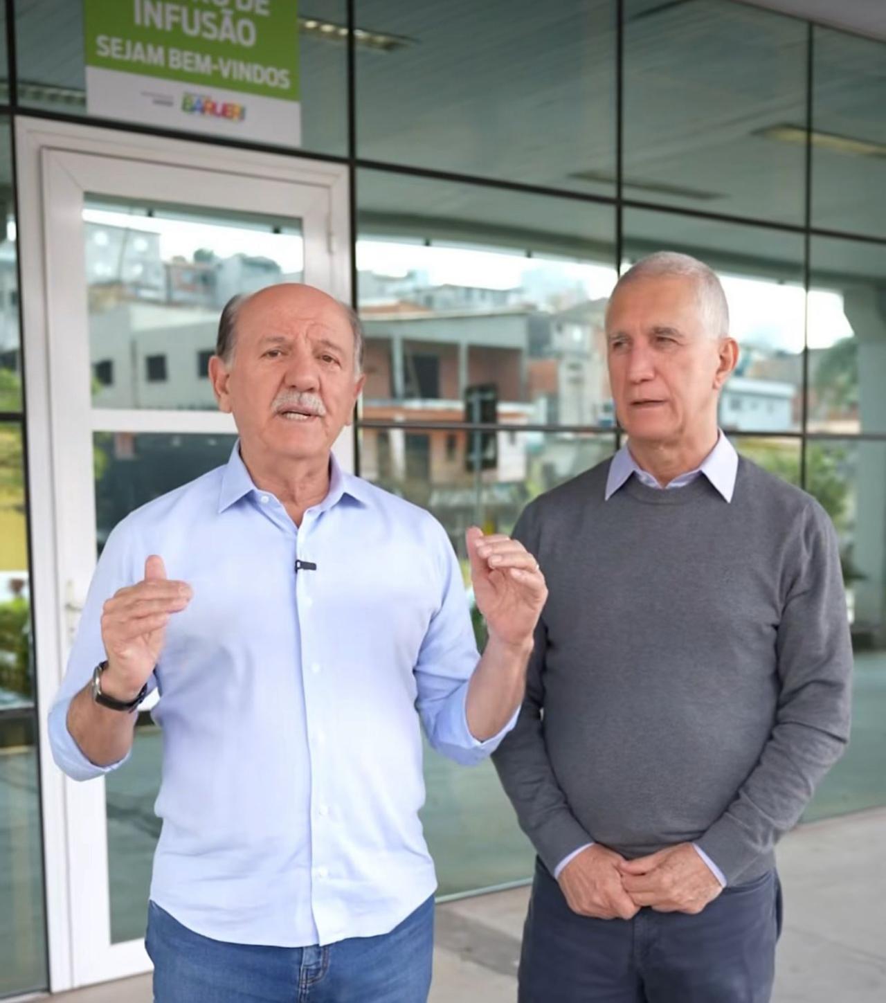 Prefeito de Barueri Beto Piteri e o Secretário de Saúde Milton Monti lançam o Centro de Infusão que fará entrega de remédios de alto custo