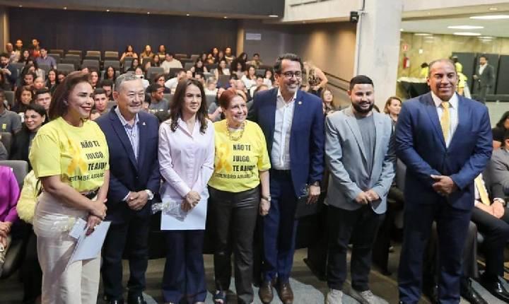 Deputada Estadual Bruna Furlan o Prefeito de Jandira Doutor Sato participou do Fórum de Saúde Mental na Assembleia Legislativa do Estado de São Paulo