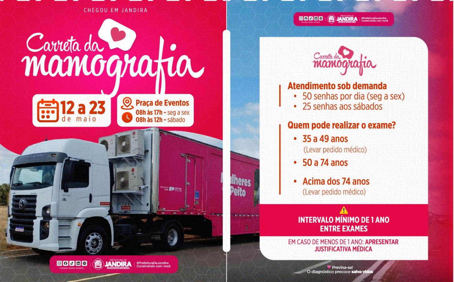 Carreta da Mamografia chega em Jandira com exames gratuitos para a população 