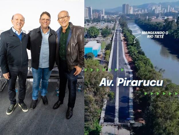 Em inauguração de obra com Governo do Estado em Barueri, prefeito Beto Piteri pede recursos para piscinão do Maria Helena 
